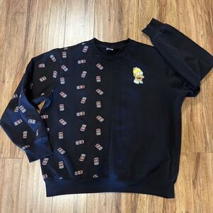 Vintage SIMPSONS Sweatshirt Mens XL Black Homer TV Show Duff Beer